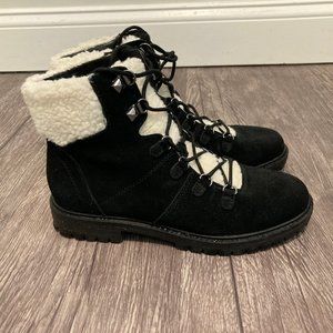 Black Leather Hopee Boots by Marc Fisher 7.5